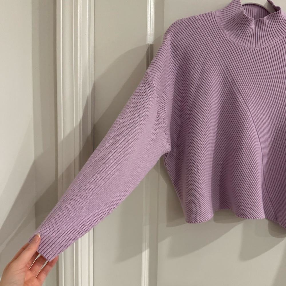 Maeve The Meredith Mock-neck Sweater-Lavender - Picture 7 of 11